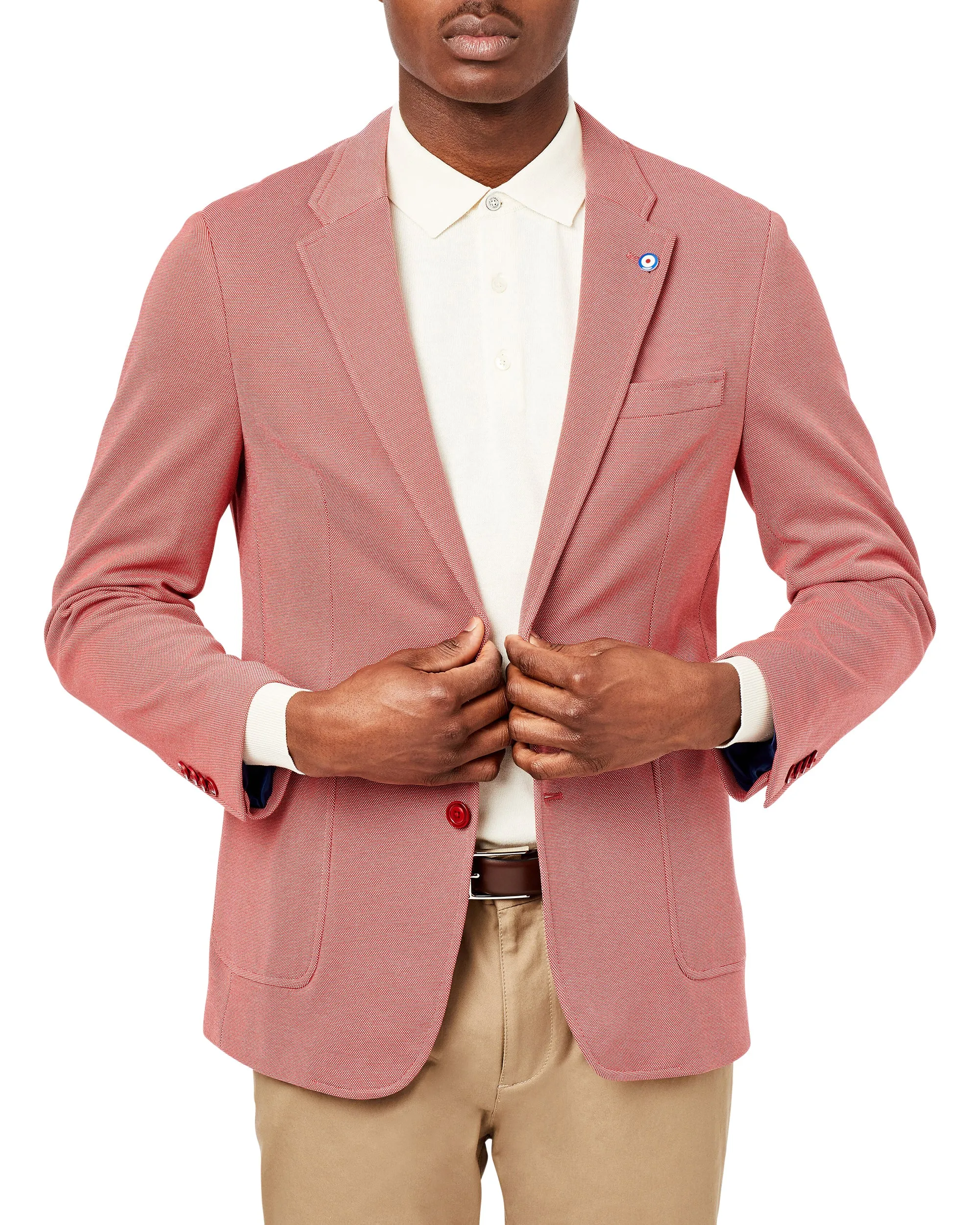 Hill Two-Button Sportcoat Jacket - Red sold by Ben Sherman