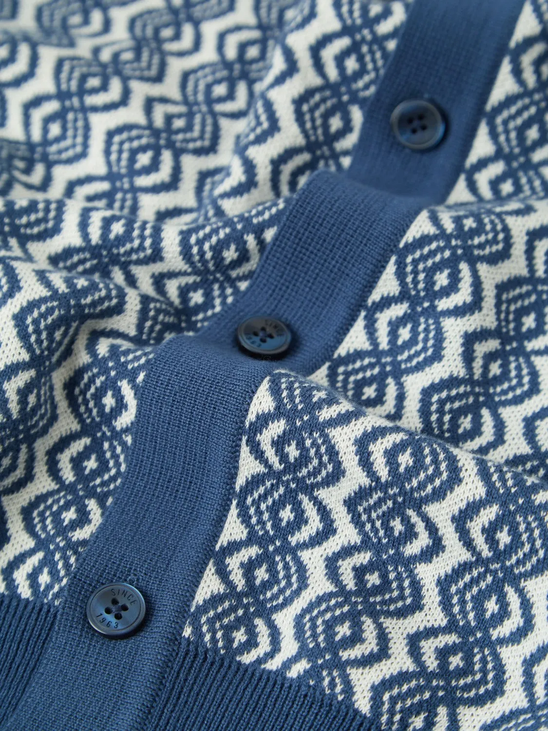 Geo Jacquard Knit Button-Down Polo sold by Ben Sherman product image thumbnail 5