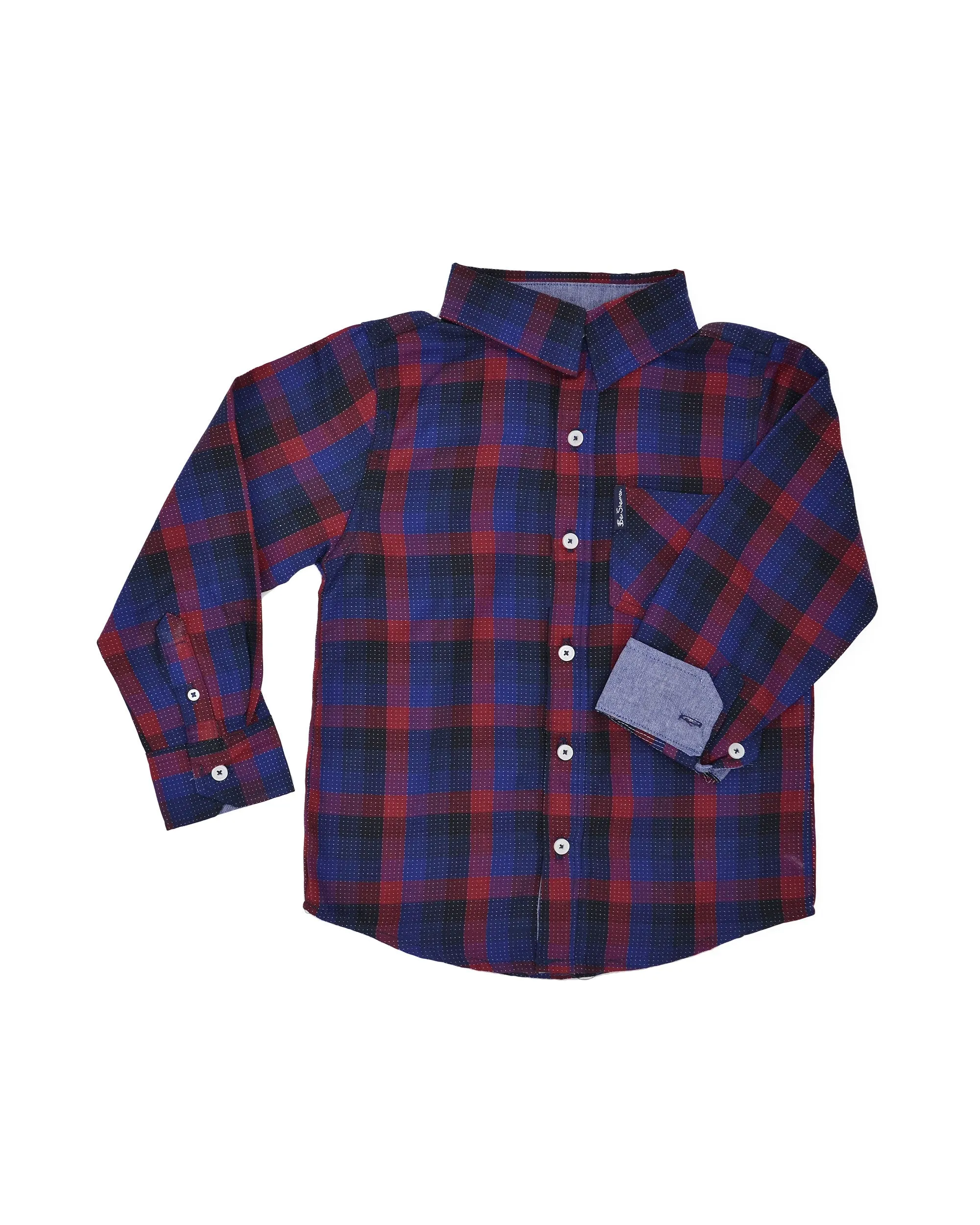 Boys' Black/Blue/Red Plaid Button-Down Shirt (Sizes 8-18) sold by Ben Sherman