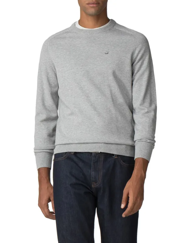 Raglan Sleeve Crewneck Sweater - Mid Grey Marl sold by Ben Sherman