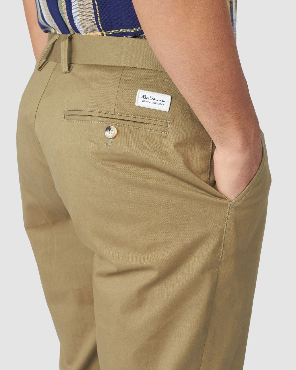 Signature Slim Stretch Chino Pant - Olive sold by Ben Sherman product image thumbnail 3