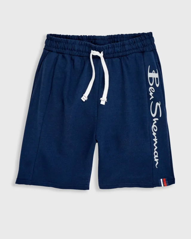 Casual Knit Logo Shorts - Navy sold by Ben Sherman