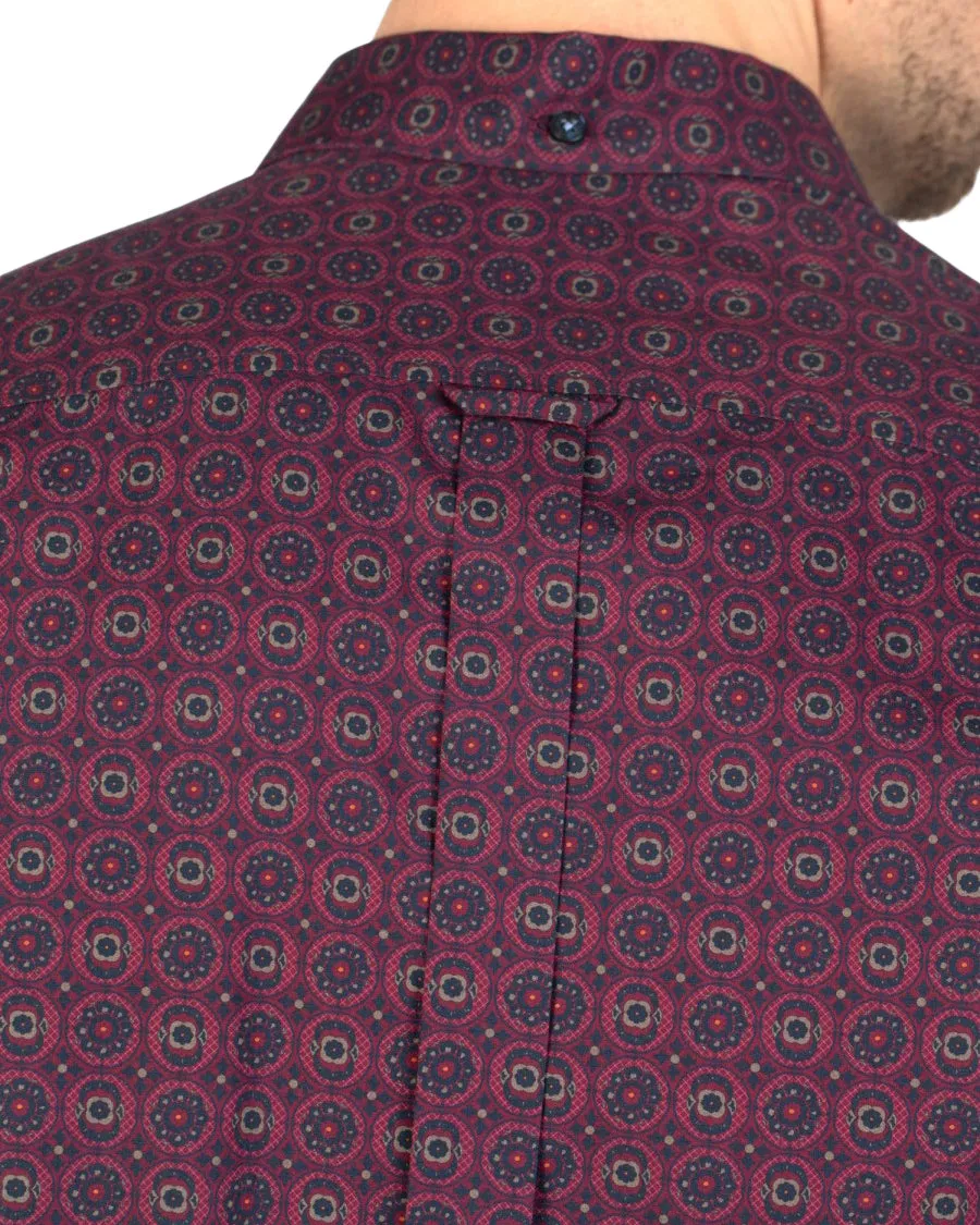 Long-Sleeve Foulard Geo Shirt - Wine sold by Ben Sherman product image thumbnail 3