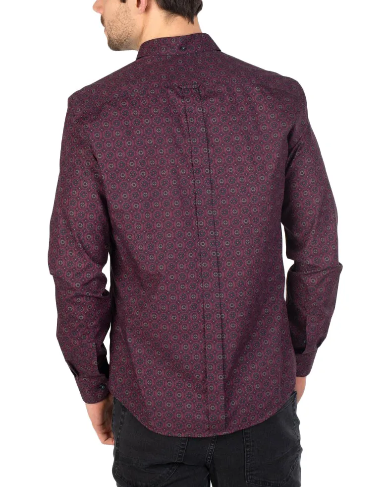 Long-Sleeve Foulard Geo Shirt - Wine sold by Ben Sherman product image thumbnail 2