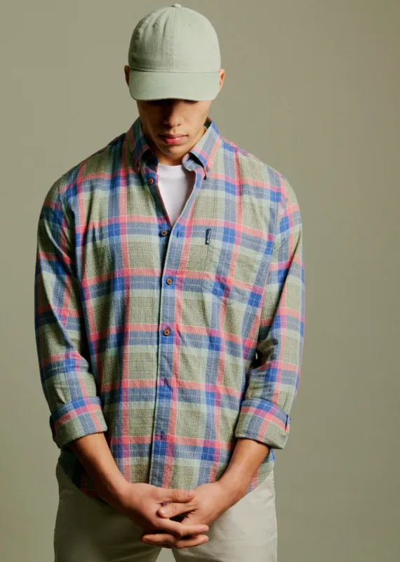 Pastel Check Seersucker Long-Sleeve Shirt sold by Ben Sherman