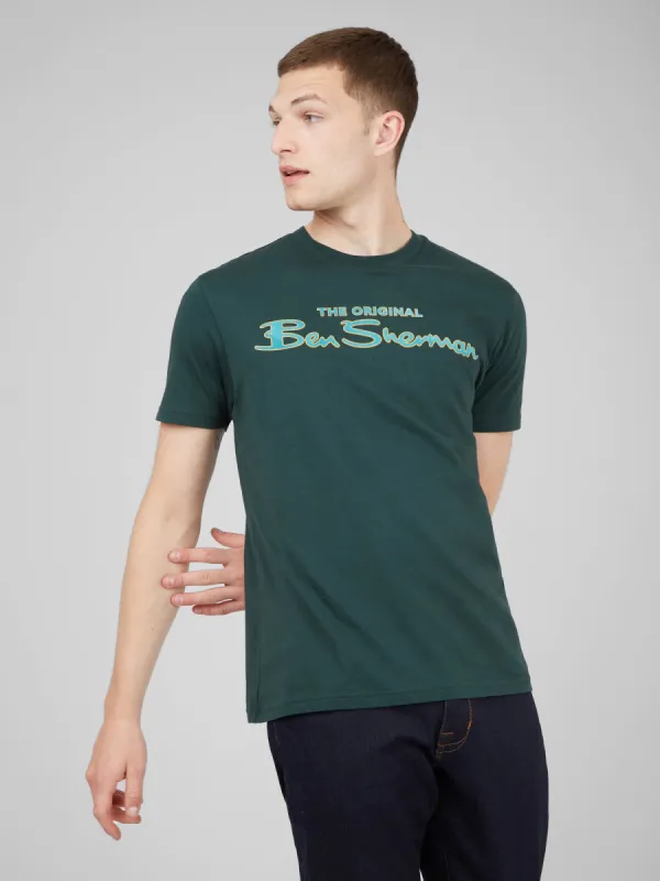 Signature Flock Graphic Tee - Dark Green sold by Ben Sherman