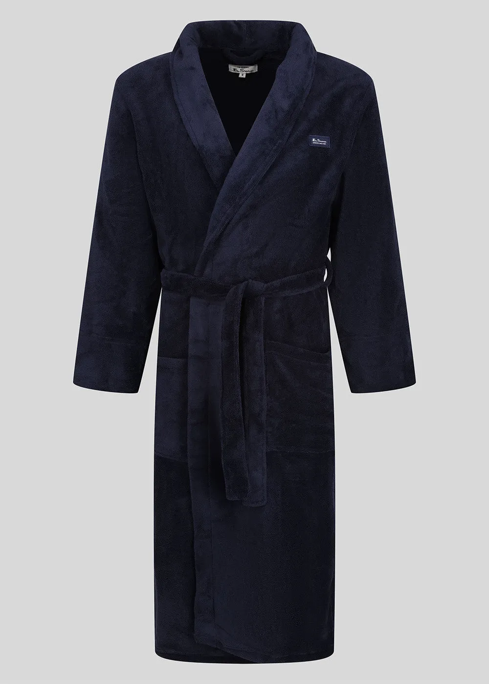 Randol Fleece Knit Robe - Navy sold by Ben Sherman