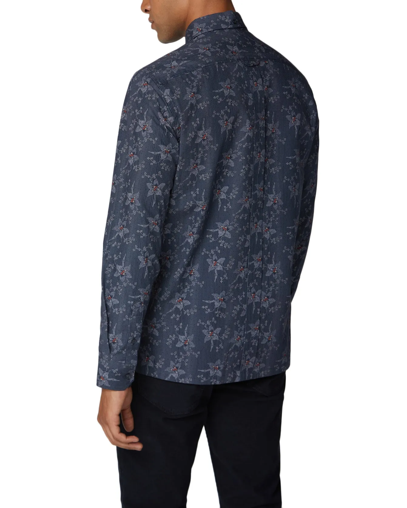Long-Sleeve Archive Astoria Printed Shirt - Navy sold by Ben Sherman product image thumbnail 2