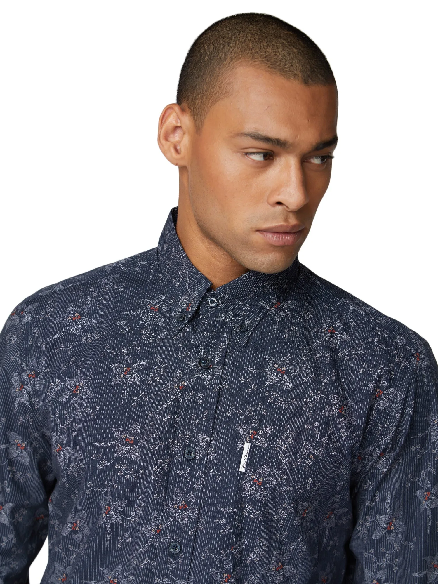 Long-Sleeve Archive Astoria Printed Shirt - Navy sold by Ben Sherman product image thumbnail 4