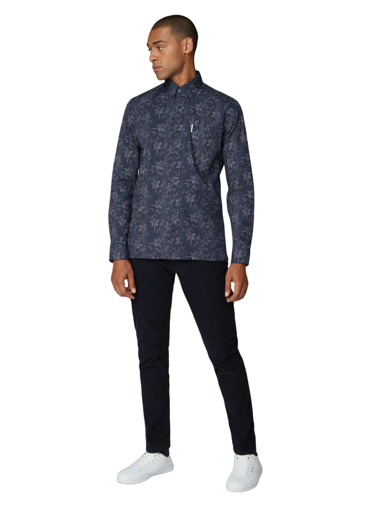Long-Sleeve Archive Astoria Printed Shirt - Navy sold by Ben Sherman product image thumbnail 3