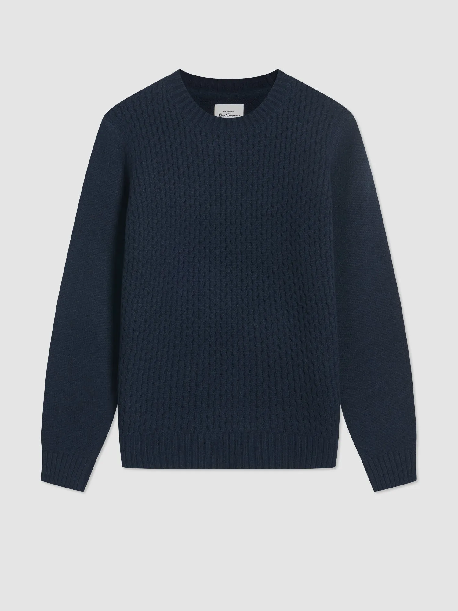 Aran Textured Knit Crewneck Sweater sold by Ben Sherman product image thumbnail 3