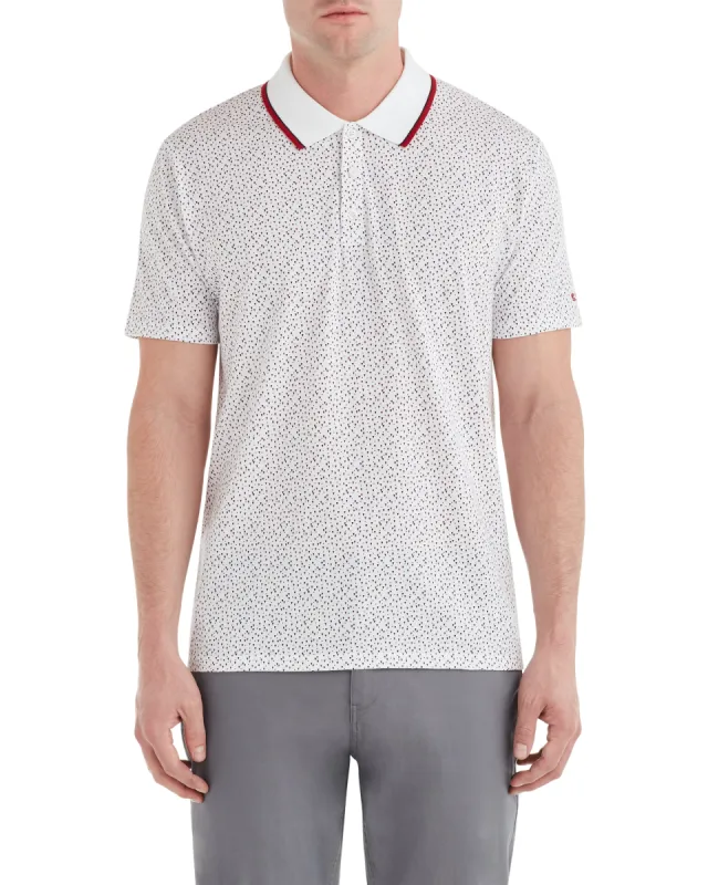 Conversational Print Polo Shirt - White sold by Ben Sherman