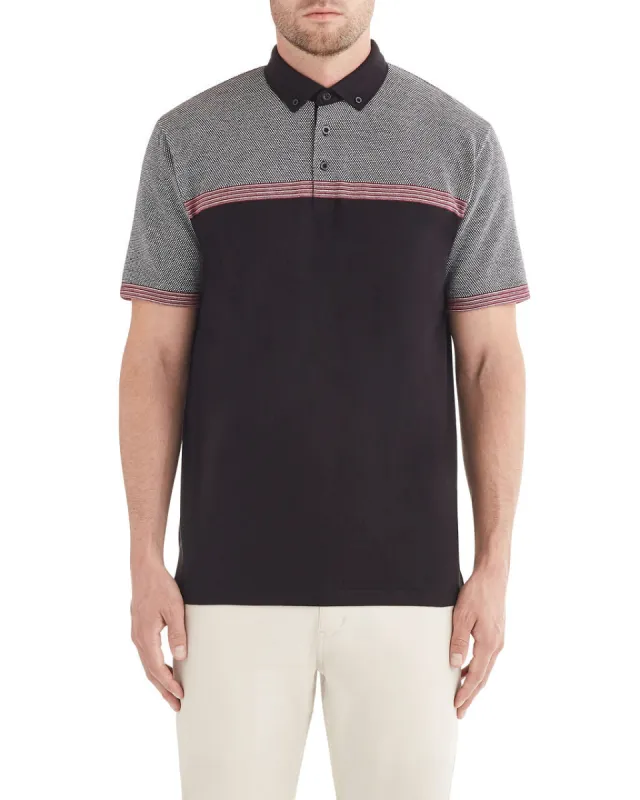 Engineered Jacquard Polo Shirt - Black sold by Ben Sherman