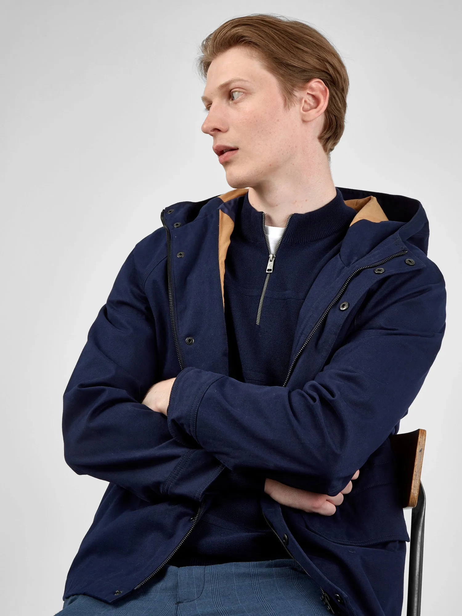 Textured Zip-Neck Knit Sweater - Marine sold by Ben Sherman product image thumbnail 3