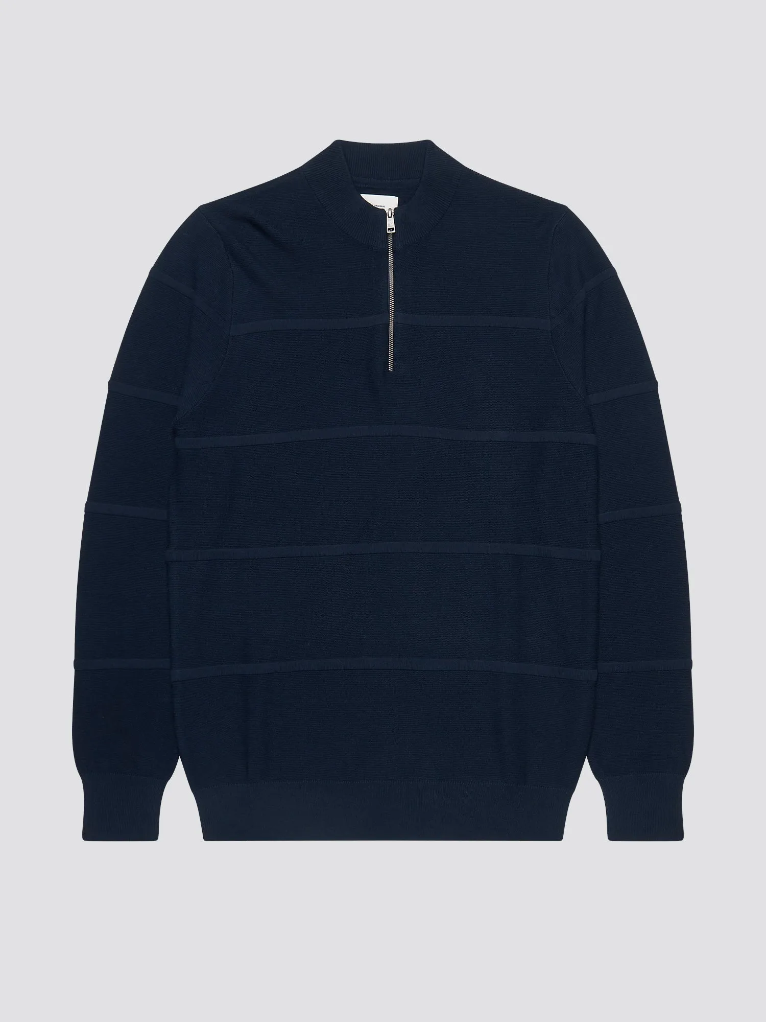 Textured Zip-Neck Knit Sweater - Marine sold by Ben Sherman product image thumbnail 5