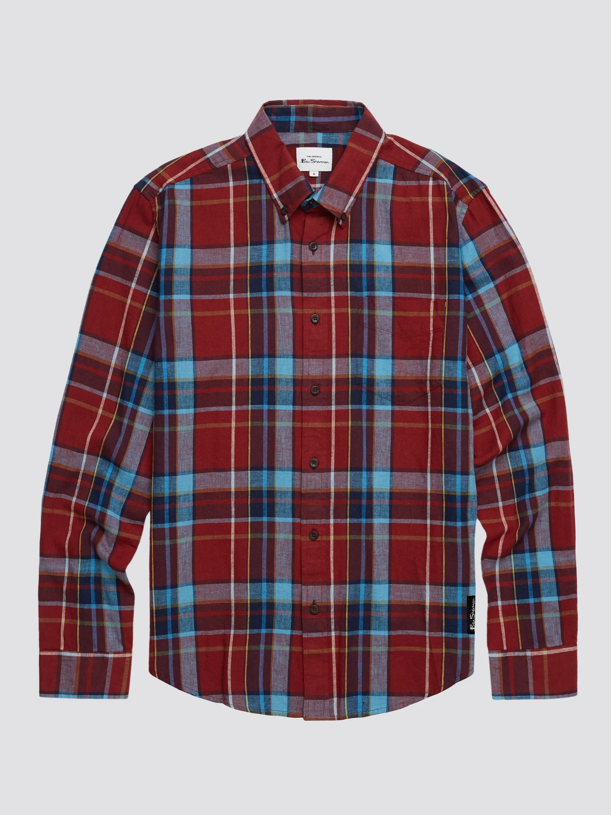 Madras Check Linen Blend Long-Sleeve Shirt sold by Ben Sherman product image thumbnail 2