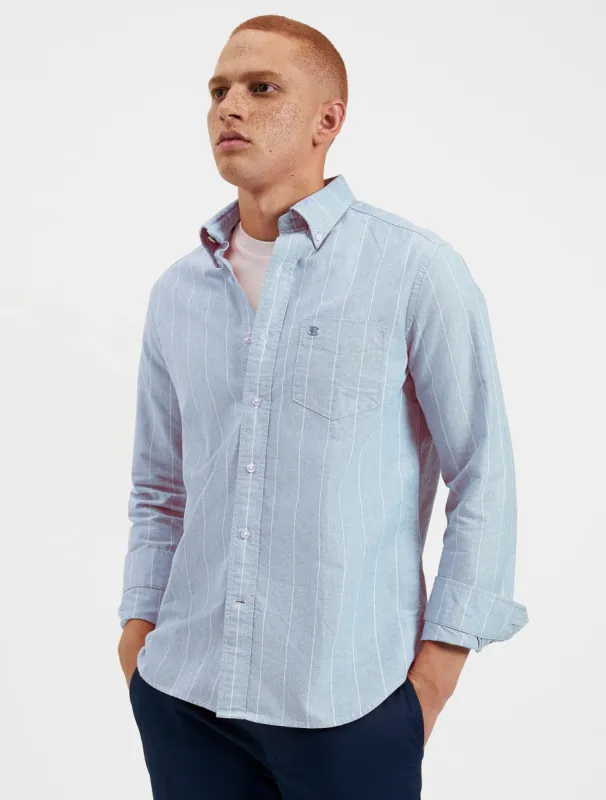 Brighton Oxford Pinstripe Shirt - Ocean Blue sold by Ben Sherman