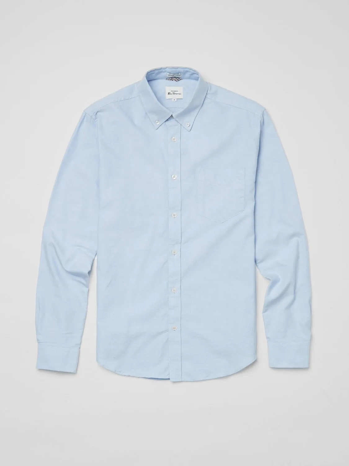 Signature Organic Long-Sleeve Oxford Shirt - Sky sold by Ben Sherman product image thumbnail 5