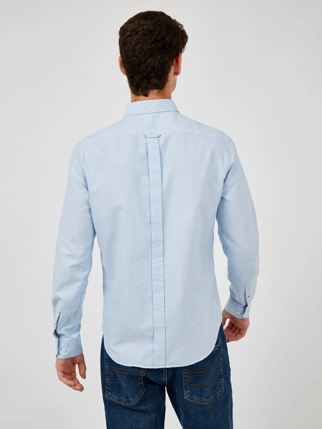 Signature Organic Long-Sleeve Oxford Shirt - Sky sold by Ben Sherman product image thumbnail 4