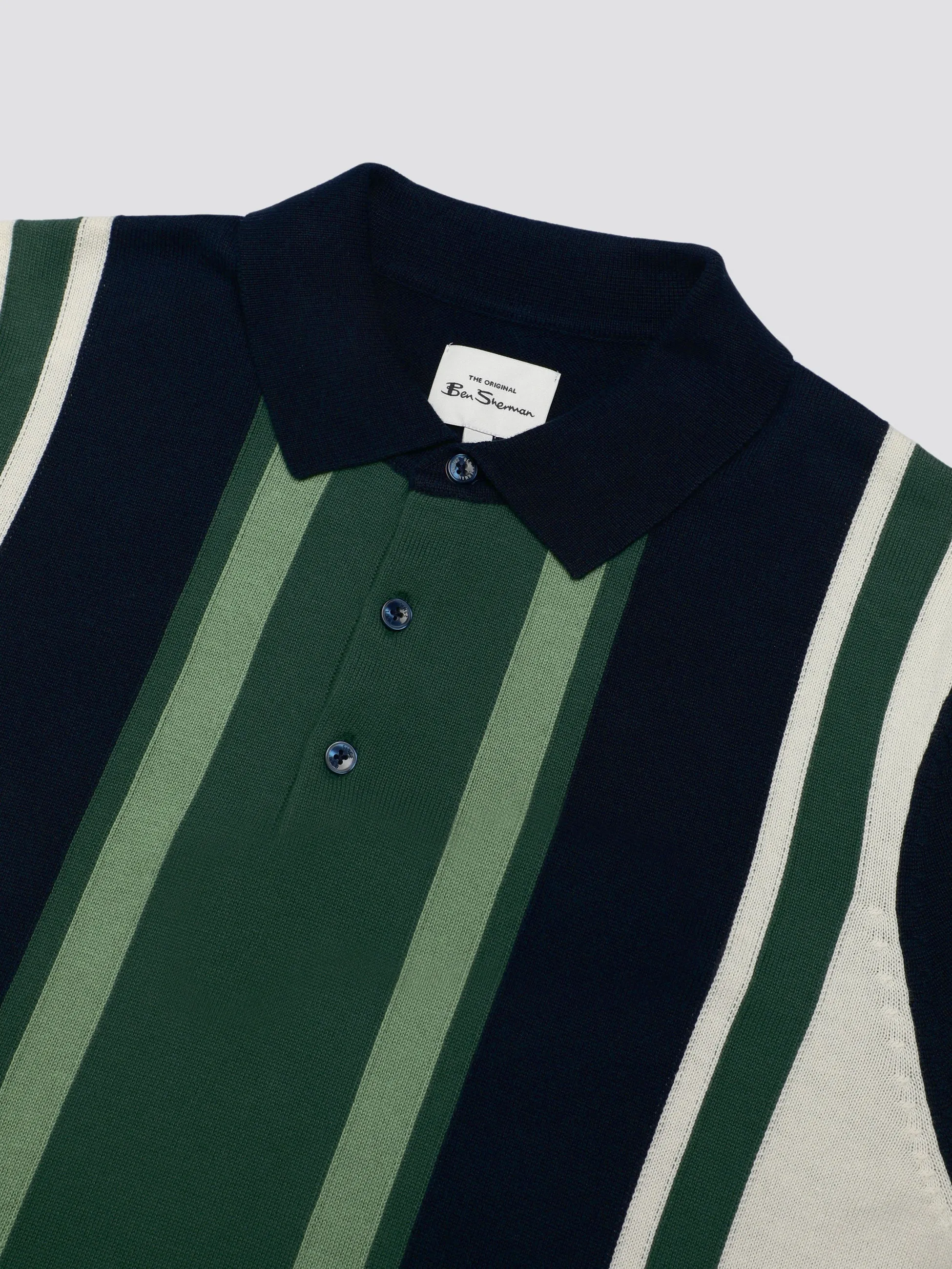 Signature Vertical Stripe Polo - Dark Navy sold by Ben Sherman product image thumbnail 5