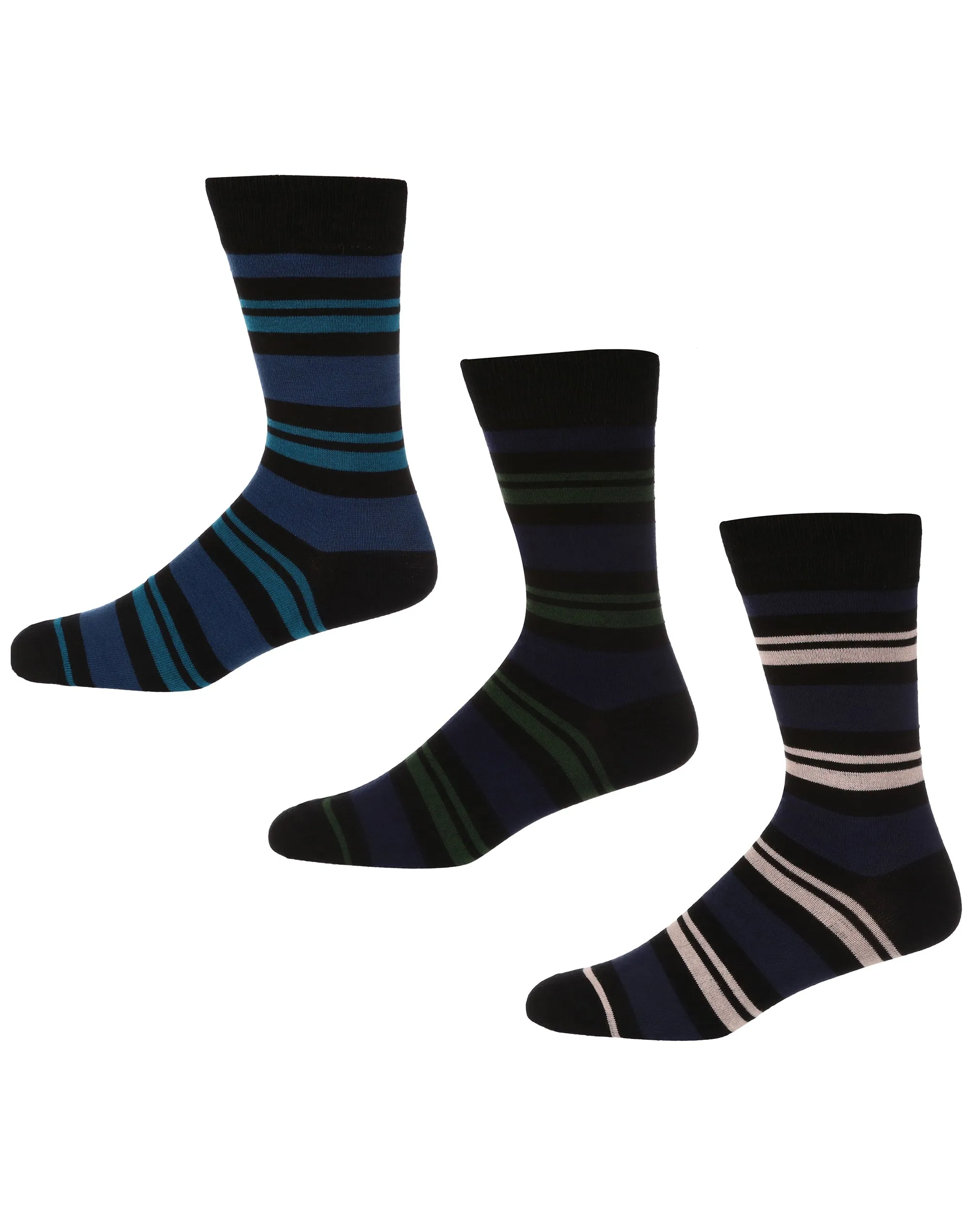 Roberto Men's 3-Pack Socks - Black/Blue/Pink/Green sold by Ben Sherman