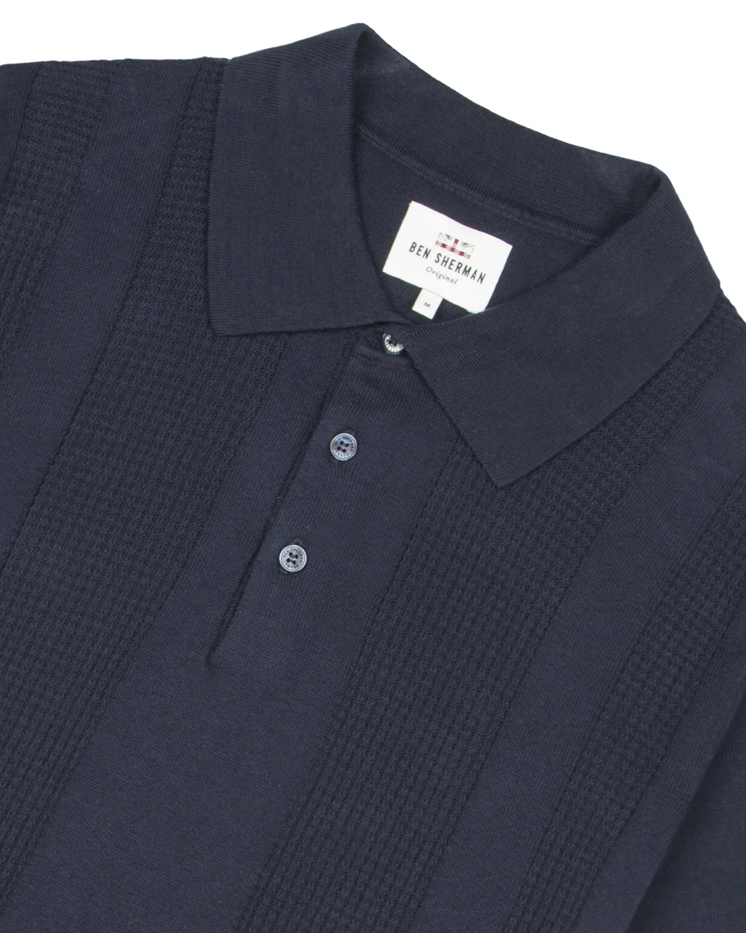 Textured Stripe Front Polo Shirt - Dark Navy sold by Ben Sherman product image thumbnail 5