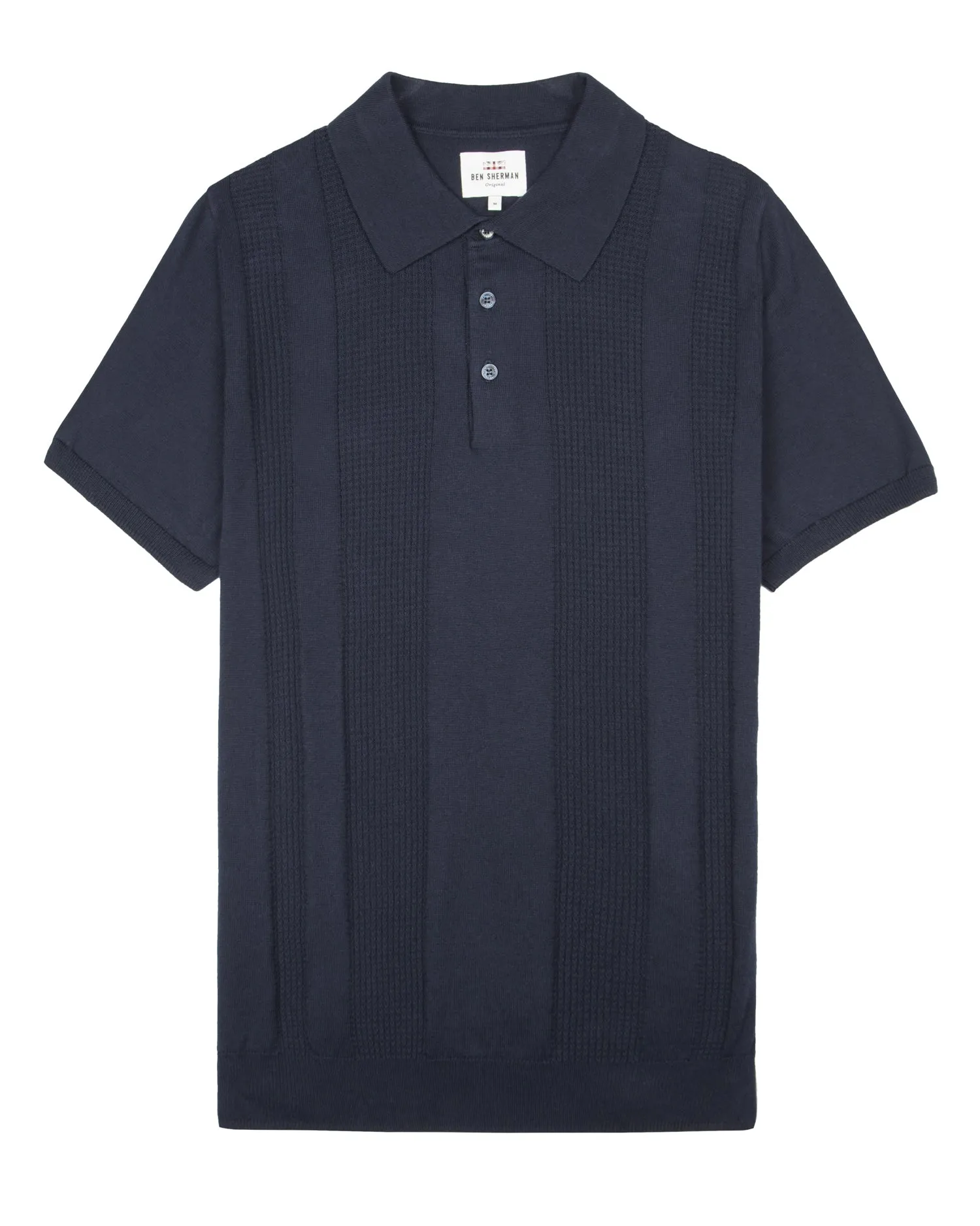 Textured Stripe Front Polo Shirt - Dark Navy sold by Ben Sherman product image thumbnail 4