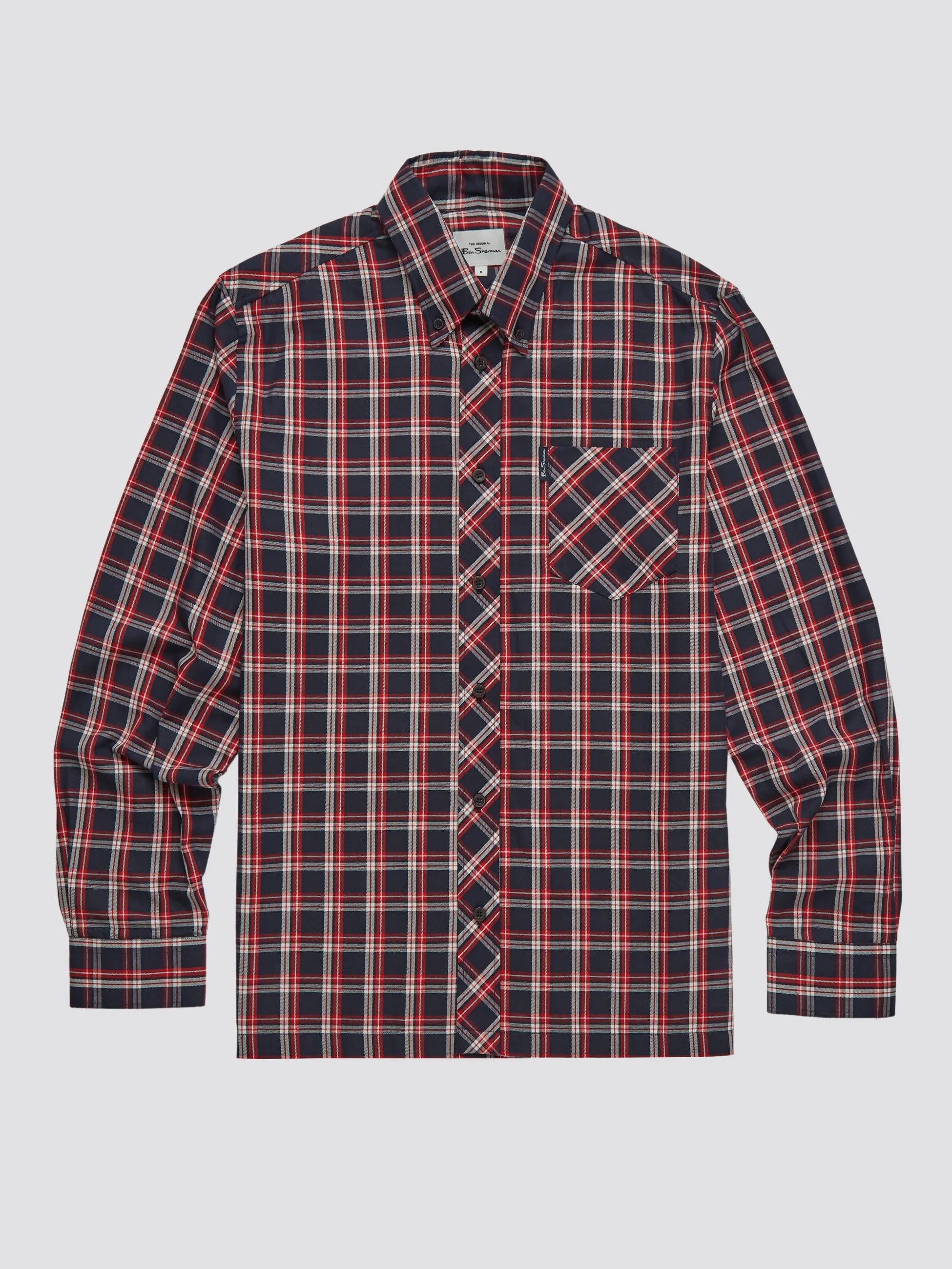 Grid Check Long-Sleeve Shirt - Red sold by Ben Sherman product image thumbnail 5