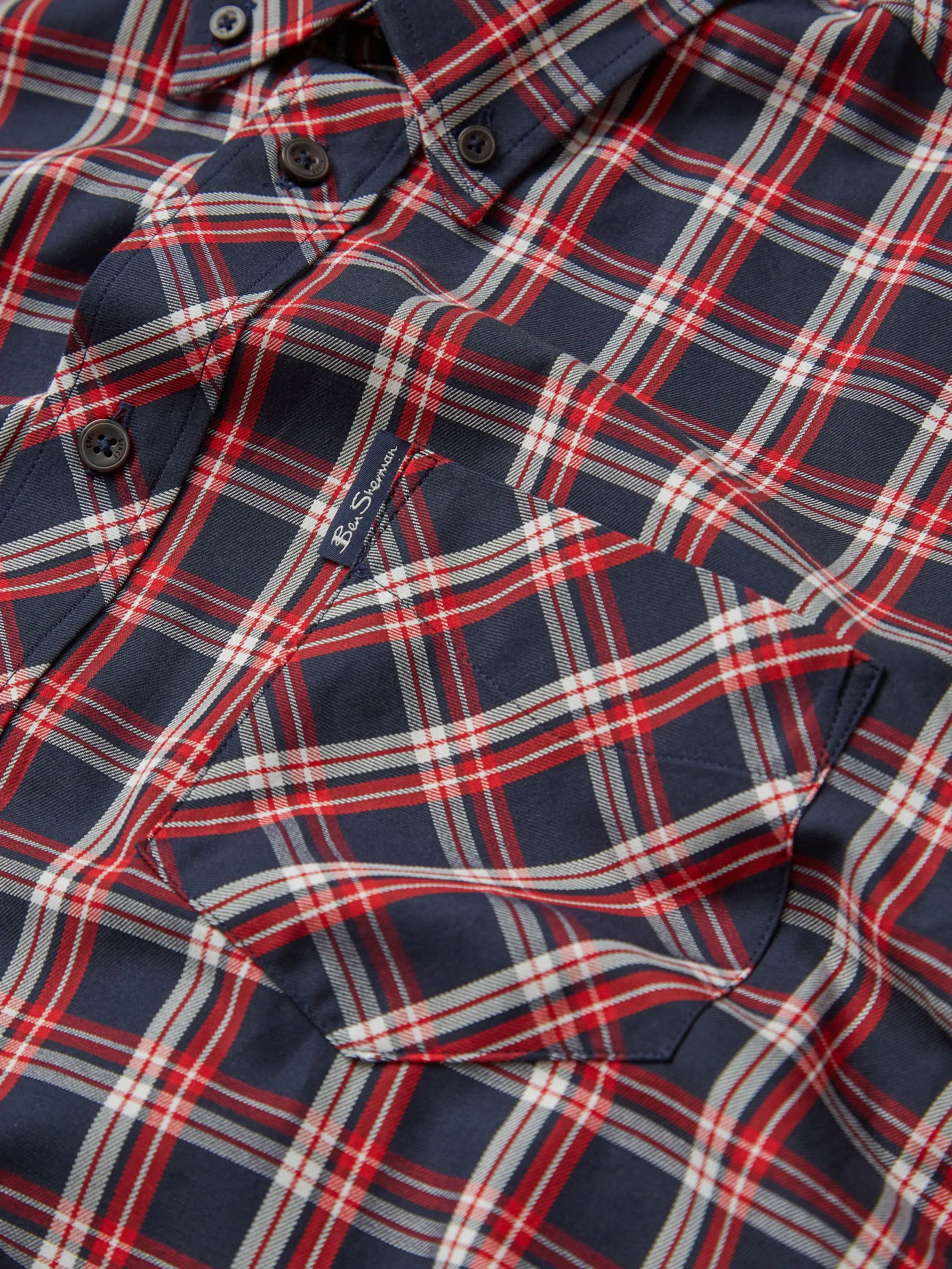 Grid Check Long-Sleeve Shirt - Red sold by Ben Sherman product image thumbnail 2