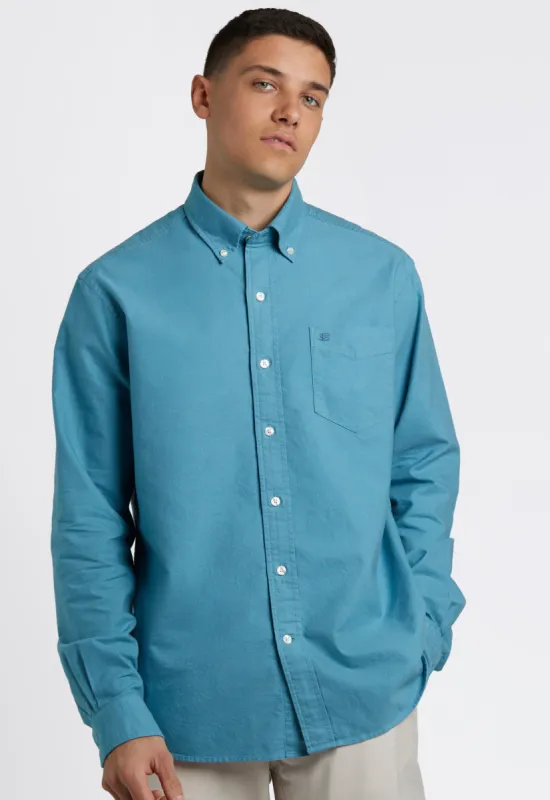 Beatnik Oxford Garment Dye Shirt - Deep Teal Blue sold by Ben Sherman