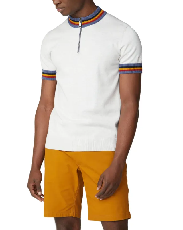 Zip Knit Turtleneck - Snow White sold by Ben Sherman