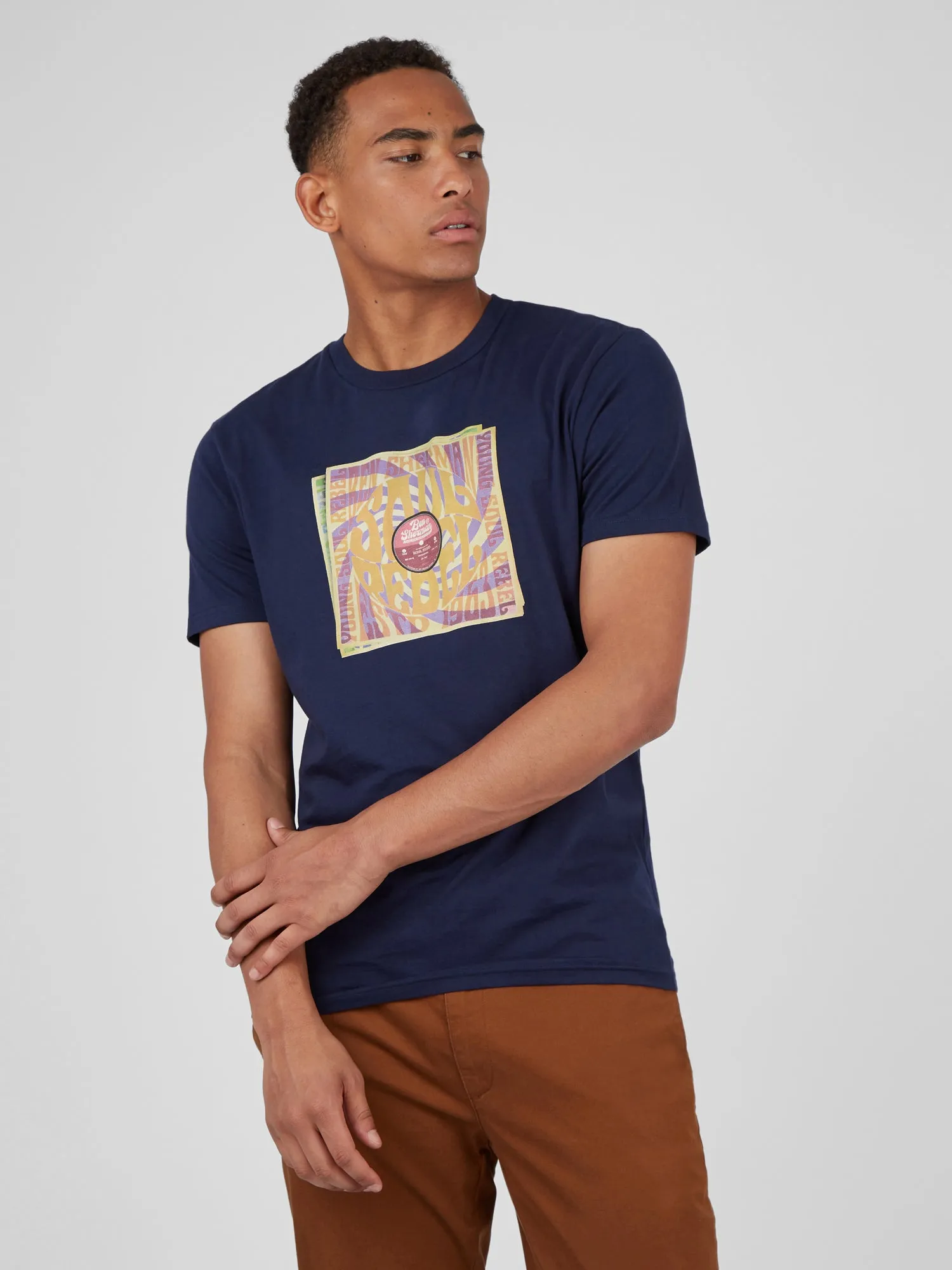 Soul Rebel Record Graphic Tee - Marine sold by Ben Sherman