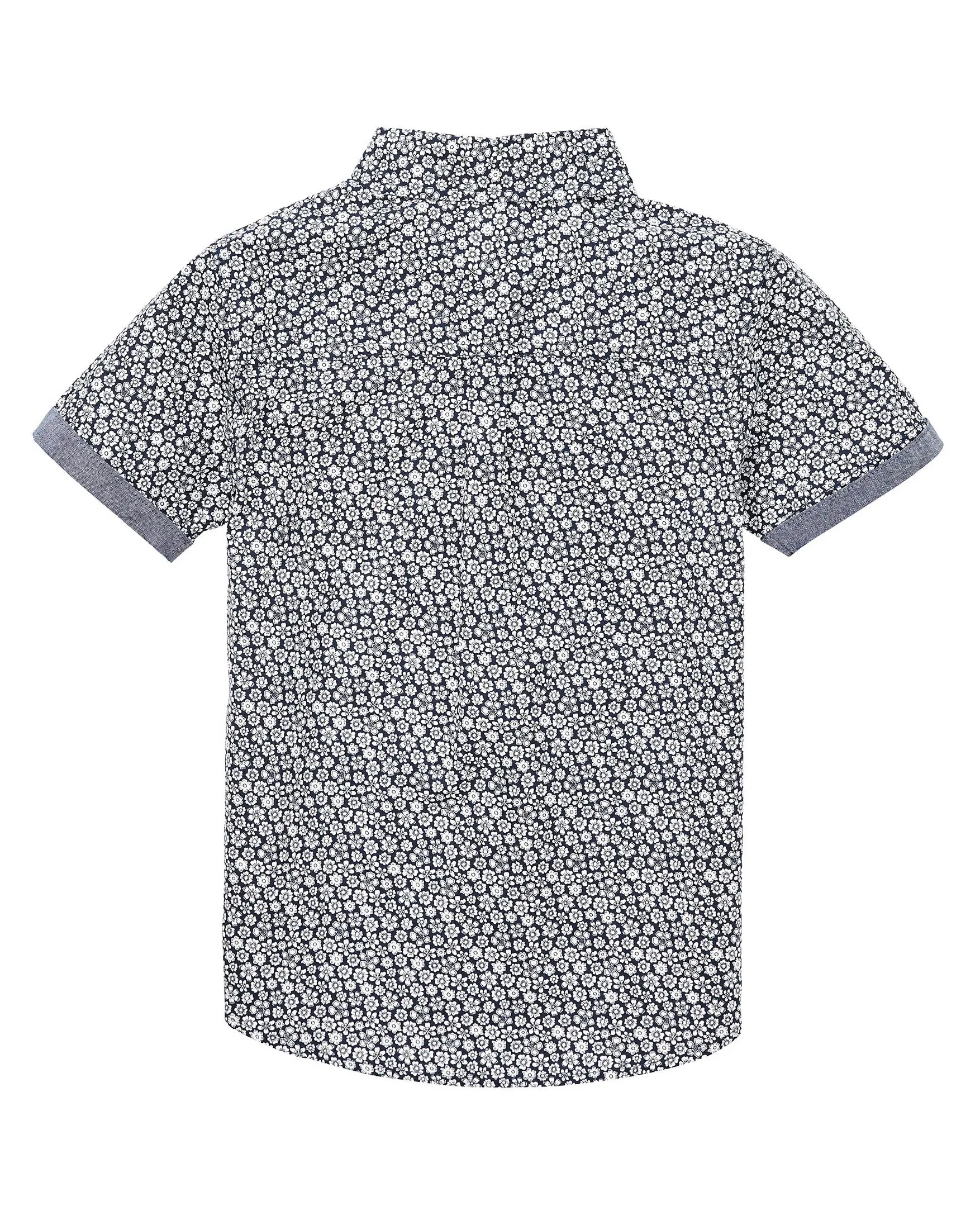 Boys' Navy/White Short-Sleeve Button-Down Shirt (Sizes 8-18) sold by Ben Sherman product image thumbnail 2
