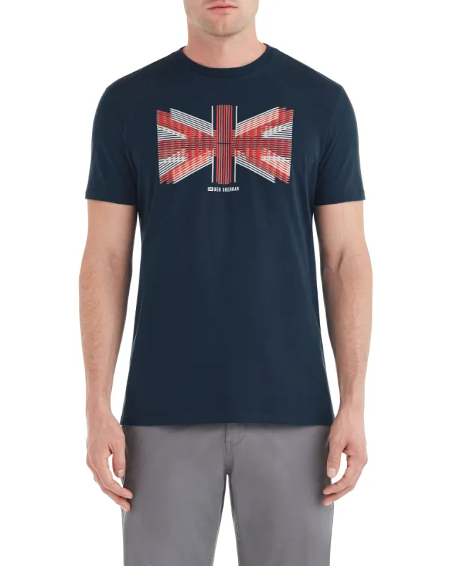 Union Jack Slice Graphic Tee - Navy sold by Ben Sherman