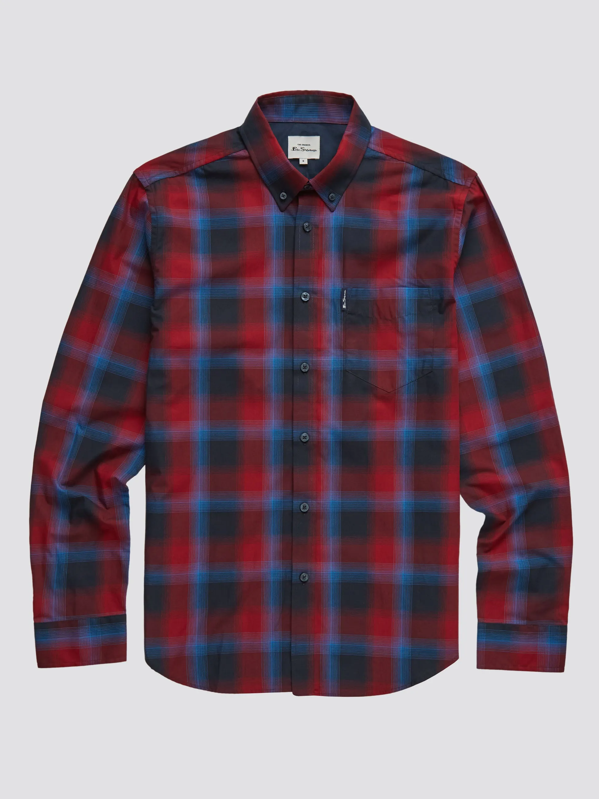 Gradient Check Long-Sleeve Shirt - Red sold by Ben Sherman product image thumbnail 2