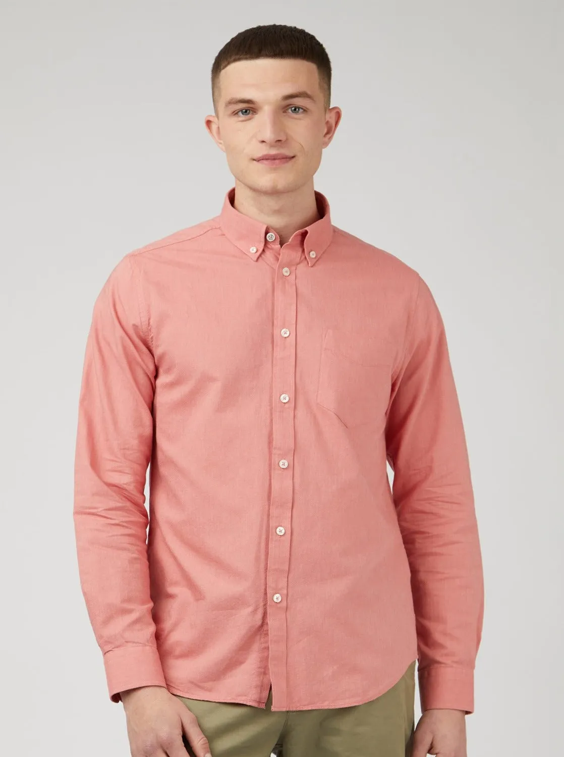 Signature Organic Oxford Shirt - Raspberry sold by Ben Sherman product image thumbnail 5
