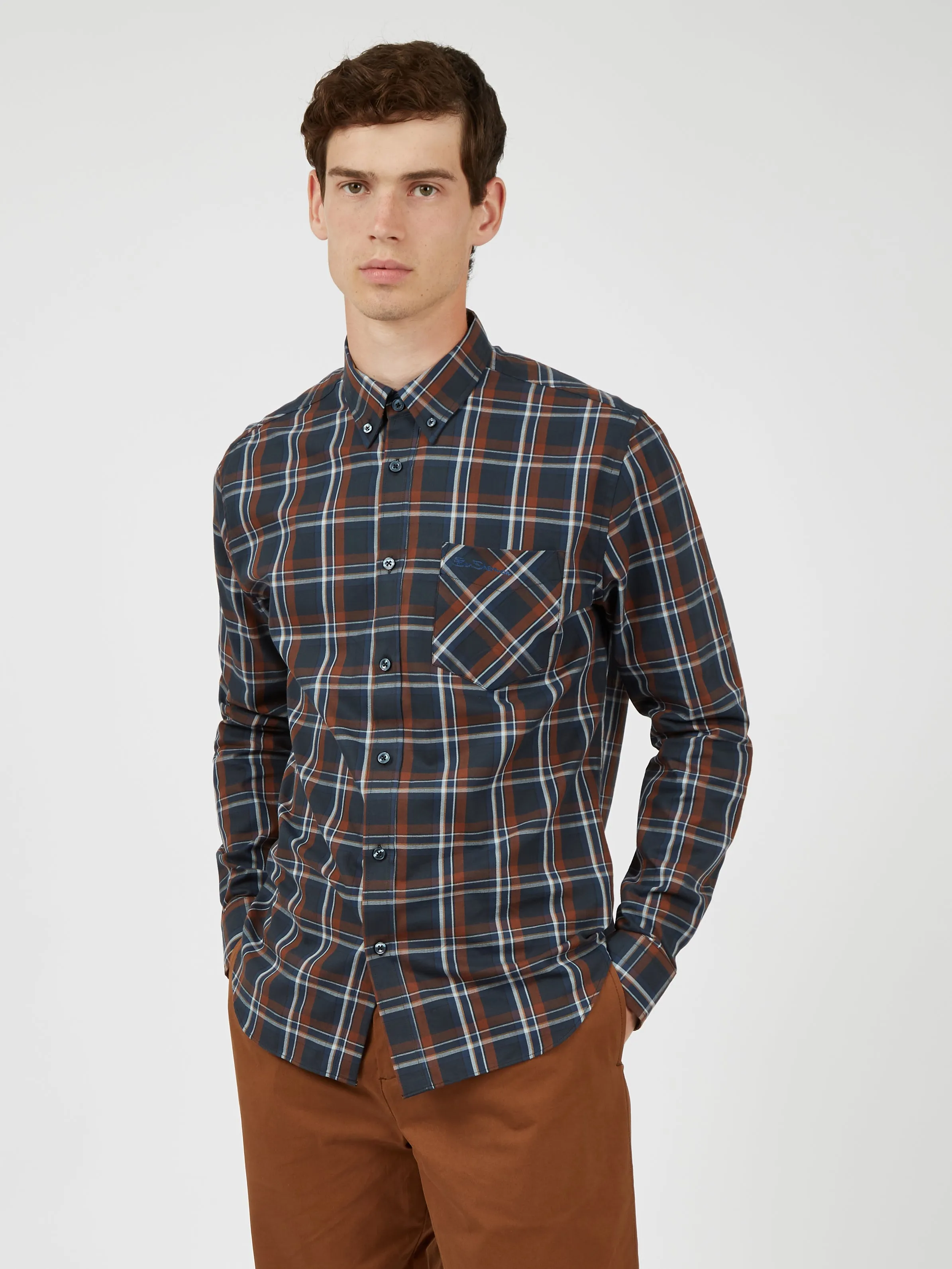 Long-Sleeve Winter Madras Check Shirt - Midnight sold by Ben Sherman product image thumbnail 2