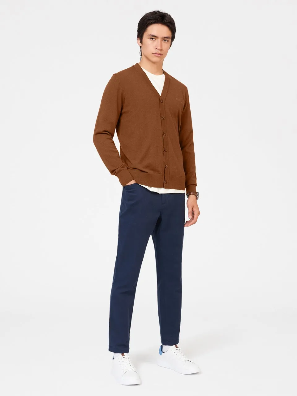 Signature Merino Knit Cardigan - Utility Brown sold by Ben Sherman product image thumbnail 4