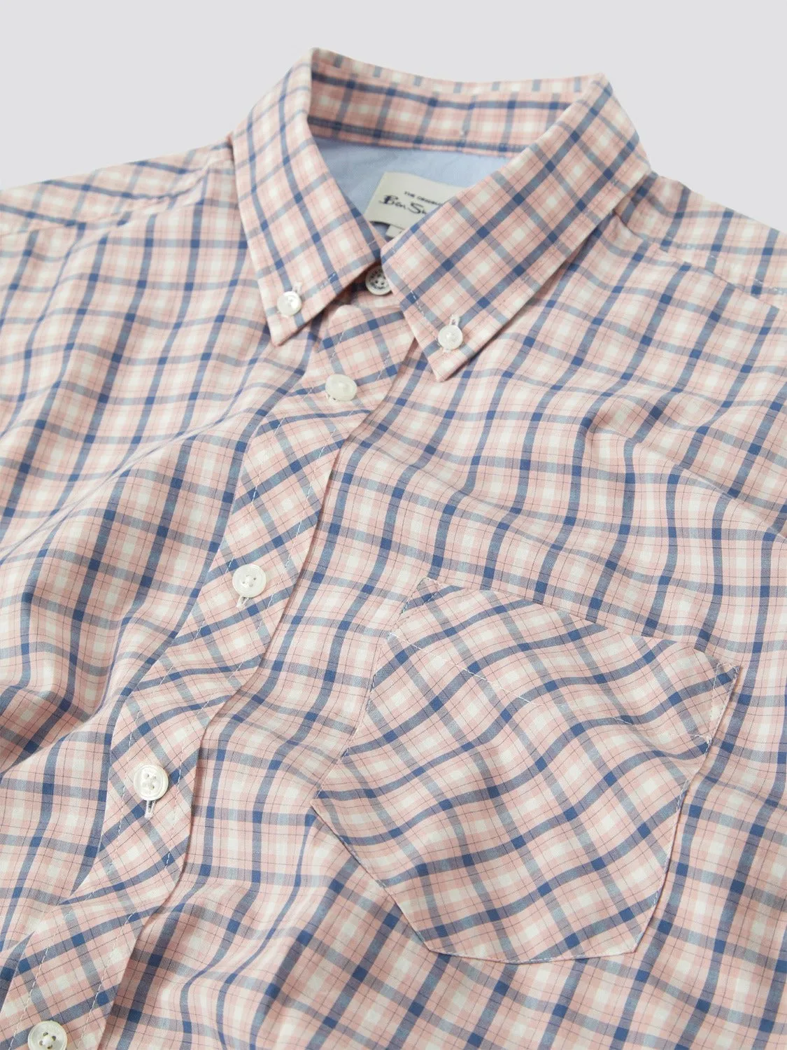Signature House Check Long-Sleeve Shirt - Light Pink sold by Ben Sherman product image thumbnail 4
