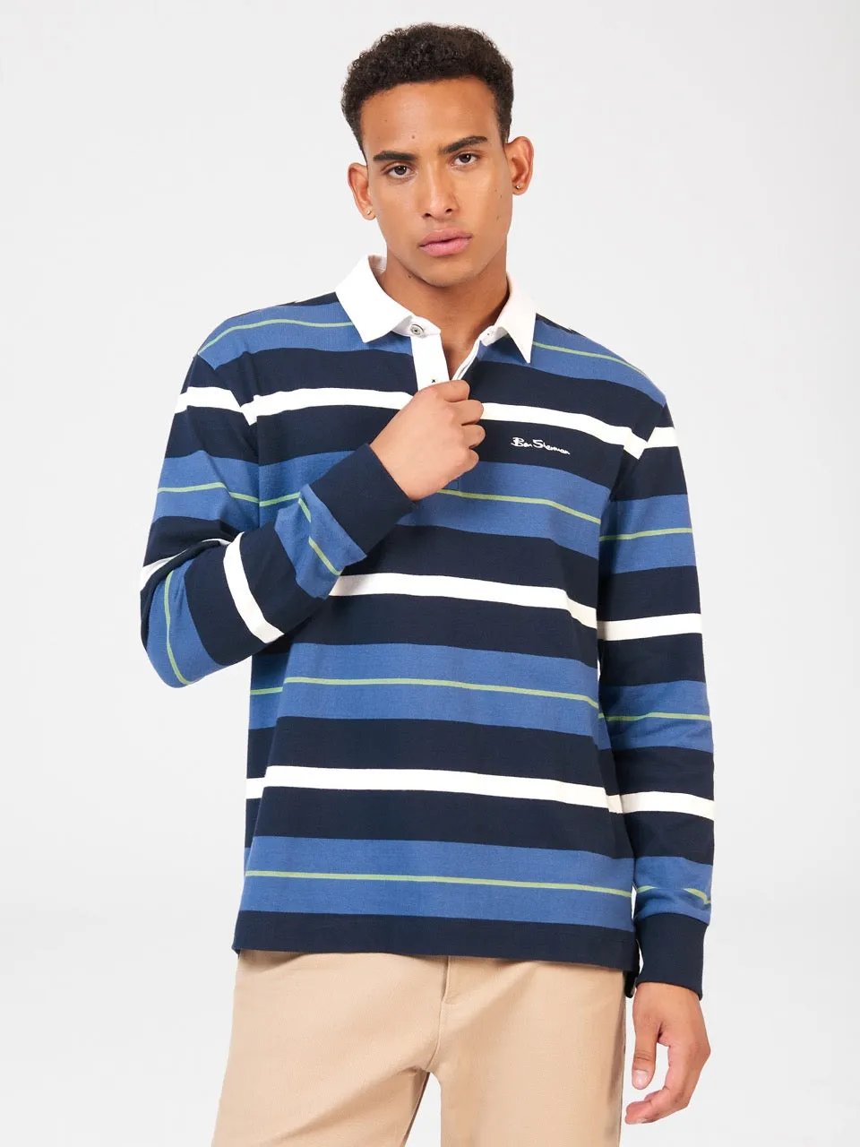 Striped Rugby Polo - Dark Navy sold by Ben Sherman product image thumbnail 2