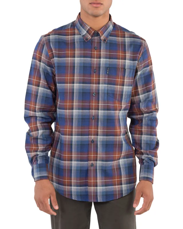 Long-Sleeve Ombre Check Shirt - Coffee sold by Ben Sherman