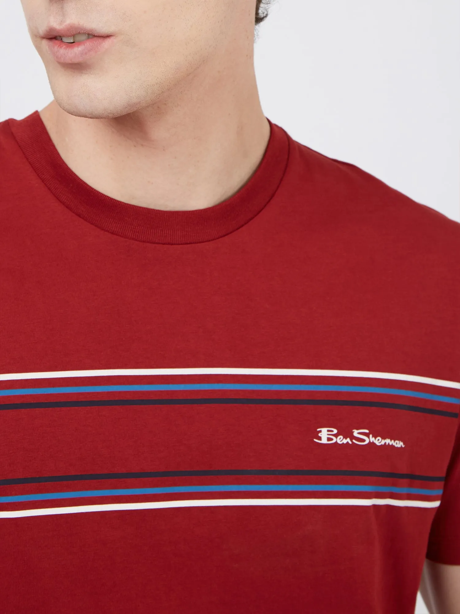 Chest Stripe Logo Tee - Red sold by Ben Sherman product image thumbnail 3