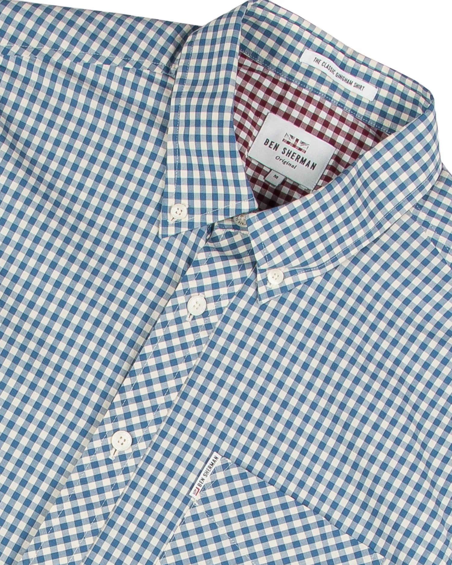 Short-Sleeve Gingham Shirt - Dark Blue sold by Ben Sherman product image thumbnail 5