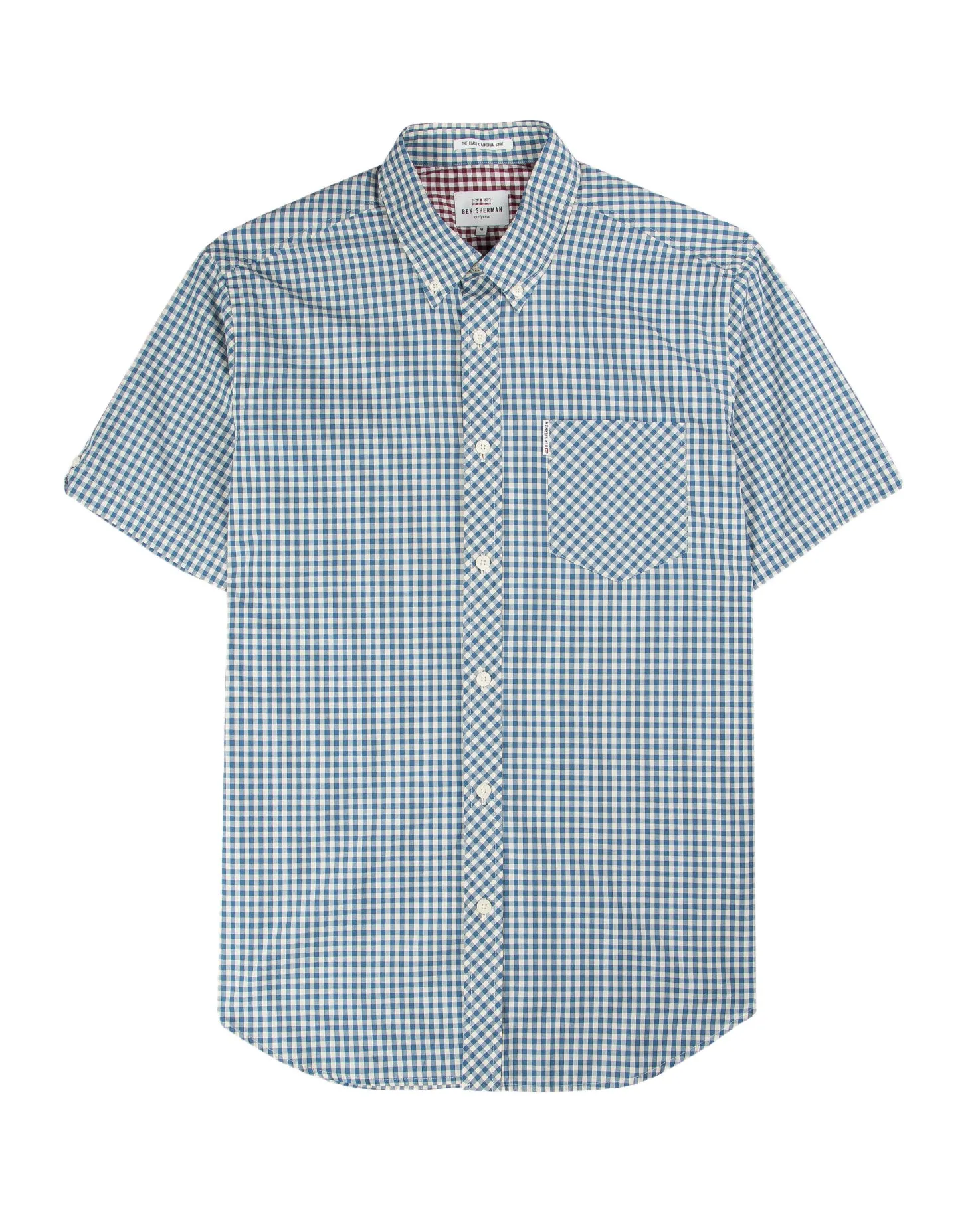 Short-Sleeve Gingham Shirt - Dark Blue sold by Ben Sherman product image thumbnail 4