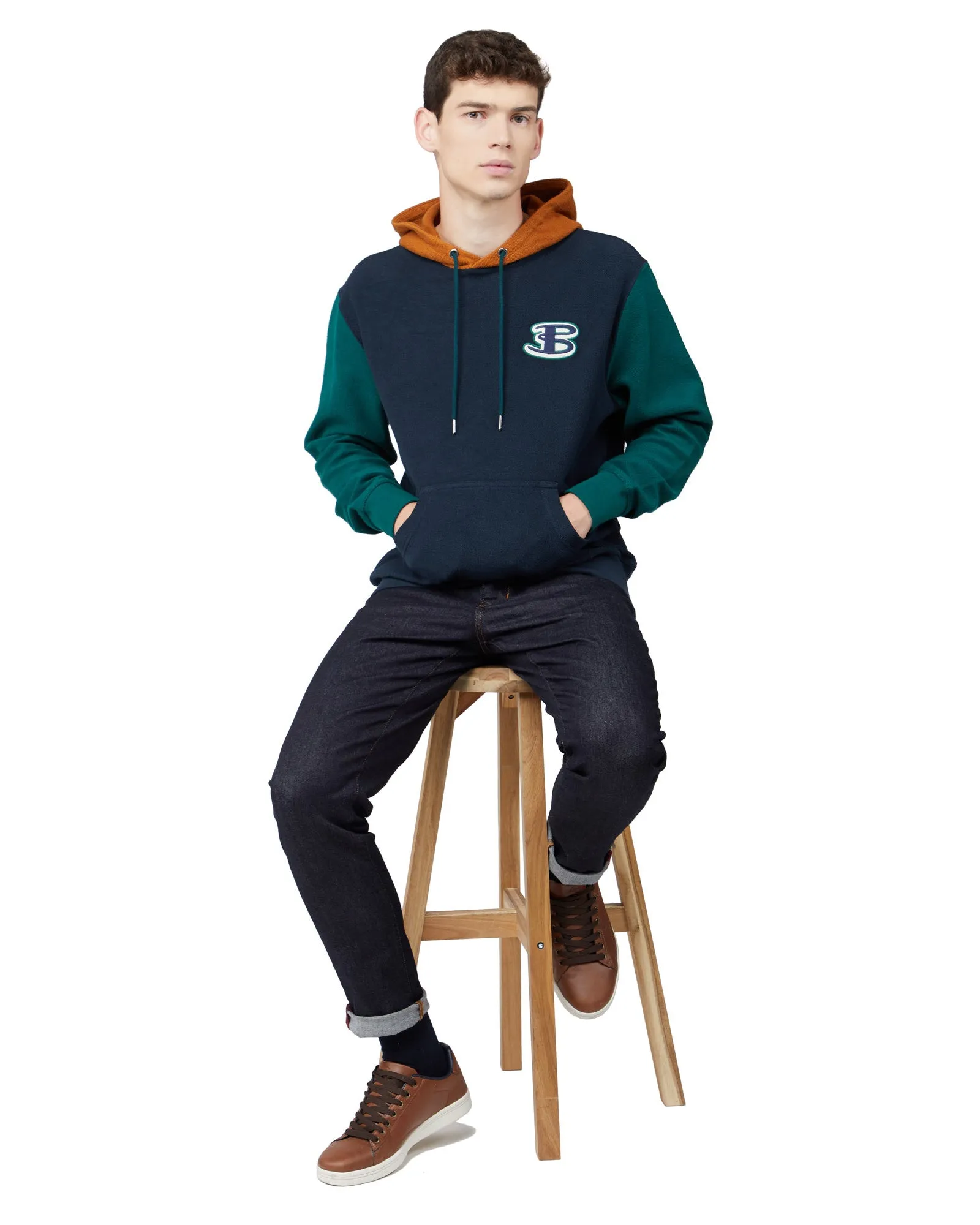 B By Ben Sherman Reverse Loopback Hoodie - Midnight sold by Ben Sherman product image thumbnail 4