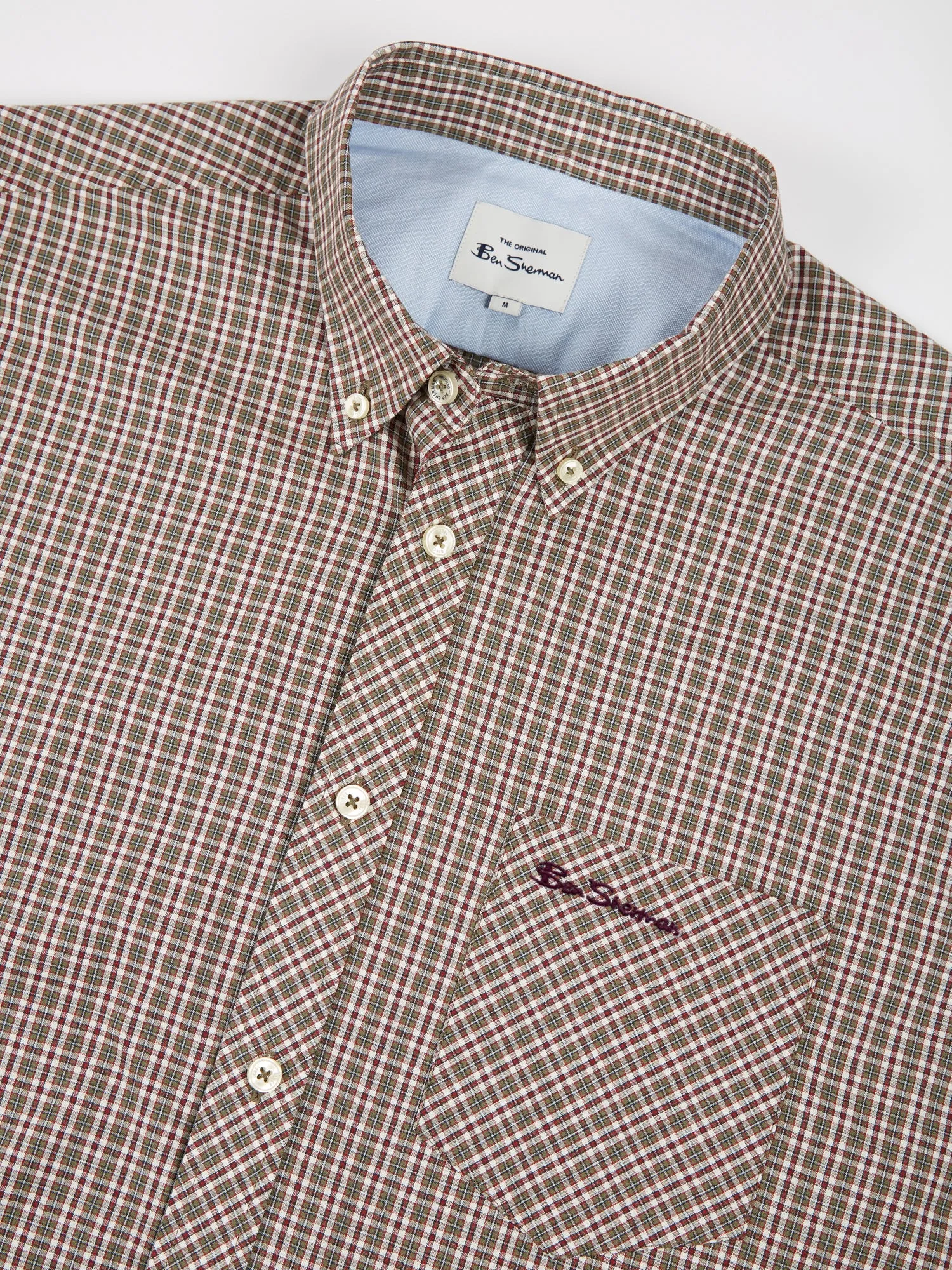 Long-Sleeve Mini-Check Shirt - Hemp sold by Ben Sherman