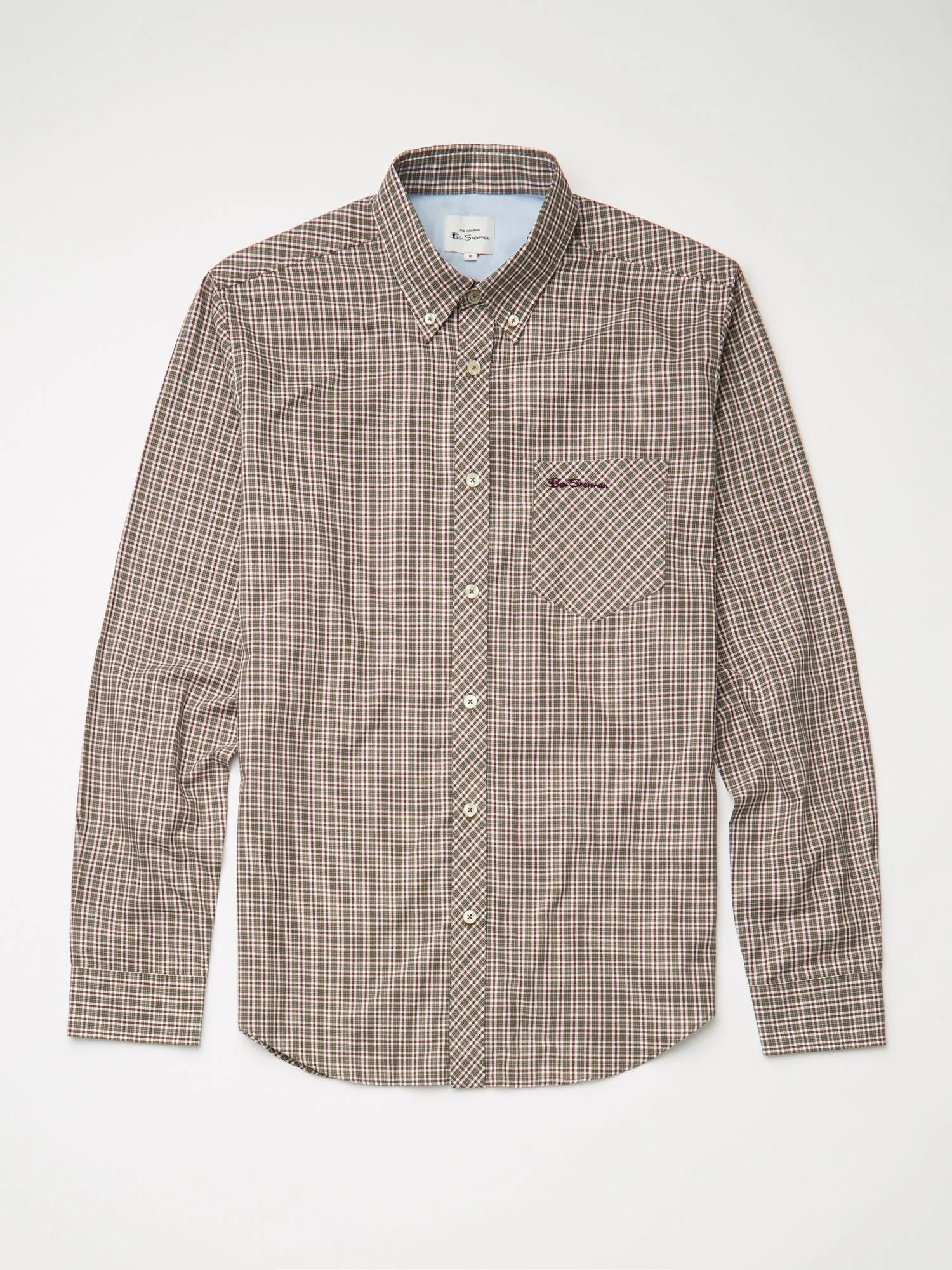 Long-Sleeve Mini-Check Shirt - Hemp sold by Ben Sherman product image thumbnail 4