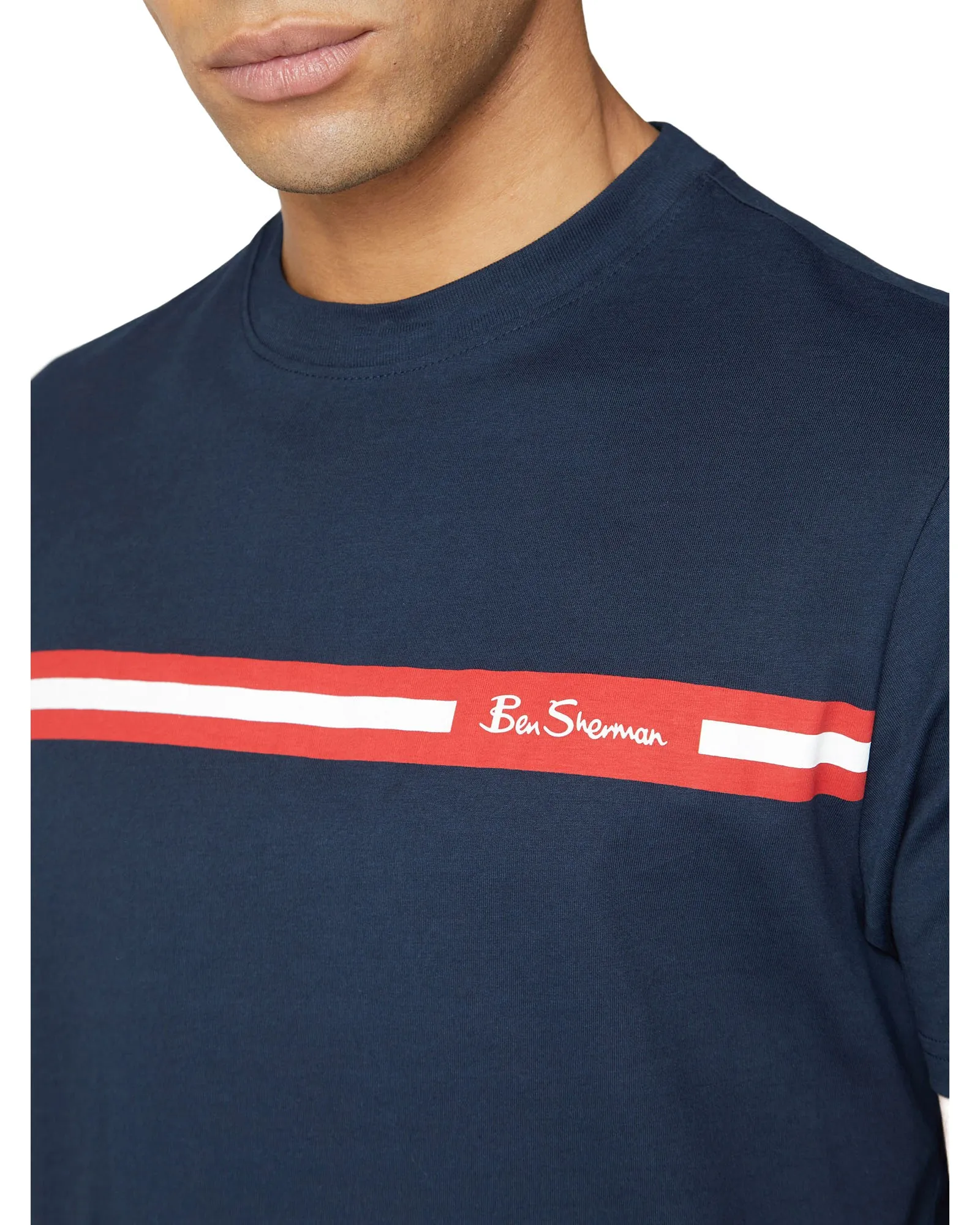 Printed Chest Stripe Tee - Dark Navy sold by Ben Sherman product image thumbnail 3