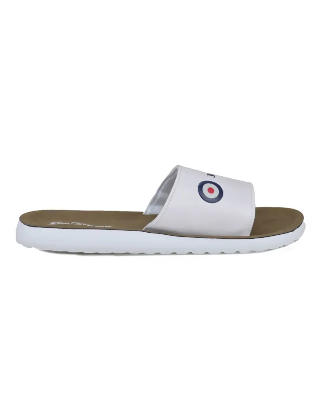 Daytona Cushioned Slide Sandals - White made by Ben Sherman
