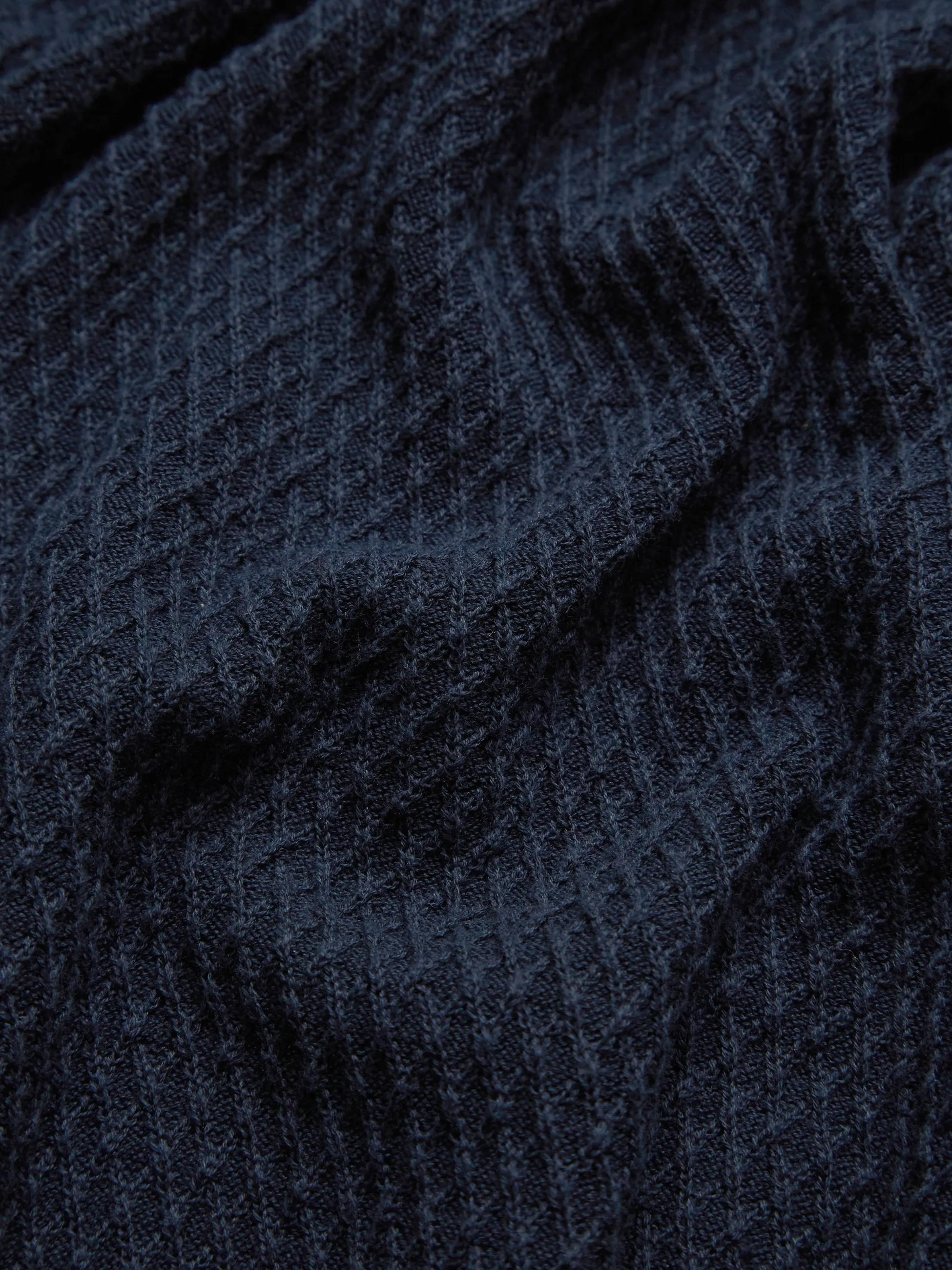 Textured Knit Contrast Tip Polo - Navy sold by Ben Sherman product image thumbnail 2
